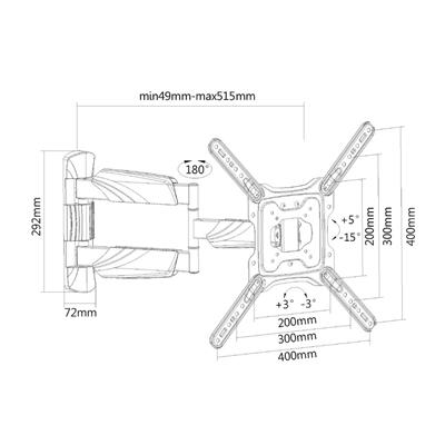 De PRU1525 Easy Turn TV Wandsteun L