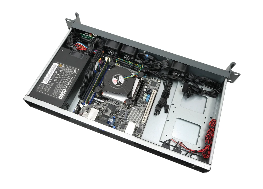 19-inch 1U server-system short 'Emu S7i-C252' - XEON, i5- Dual LAN, ITX . 1TB M2 SSD, 16GB RAM DDR4