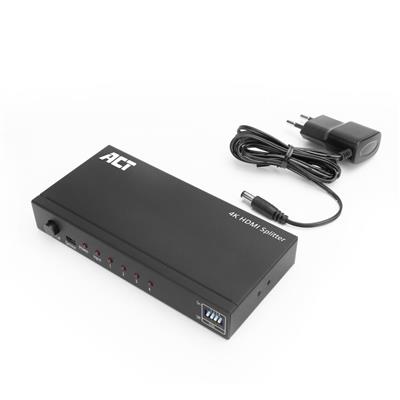 4K HDMI splitter, 1 in 4 out, EDID ondersteuning