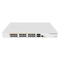 [PV.SW.MKT.P24] CRS328-24P-4S+RM is een 28 poort switch, 24 Gigabit Ethernet-poorten, 450W PoE, 802.3af/at