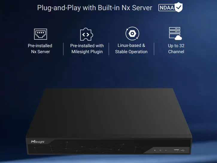PruVision SE0232R-K/Nx, max 32Ch (network optix licence not included), max 24TB per disk, 2 slots SATA + 2×M.2 SSD, 2x HDMI