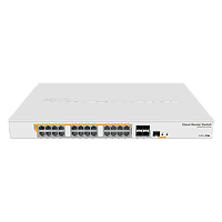 CRS328-24P-4S+RM is een 28 poort switch, 24 Gigabit Ethernet-poorten, 450W PoE, 802.3af/at