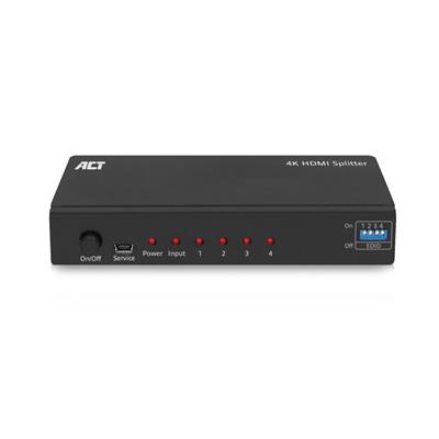 4K HDMI splitter, 1 in 4 out, EDID ondersteuning