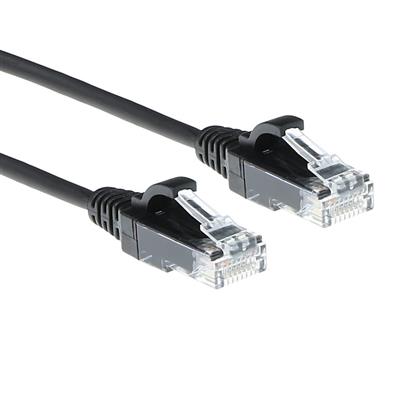 [PKB.ZW.C6.SL01] UTP Patchkabel Zwart 1 meter LSZH U/UTP CAT6 datacenter slimline patchkabel snagless met RJ45 connectoren