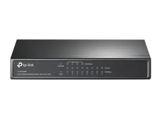 [SW-TPO.SG1008P] TL-SG1008P 8-Port Gigabit Desktop Switch with 4-Port PoE (55W PoE Budget)